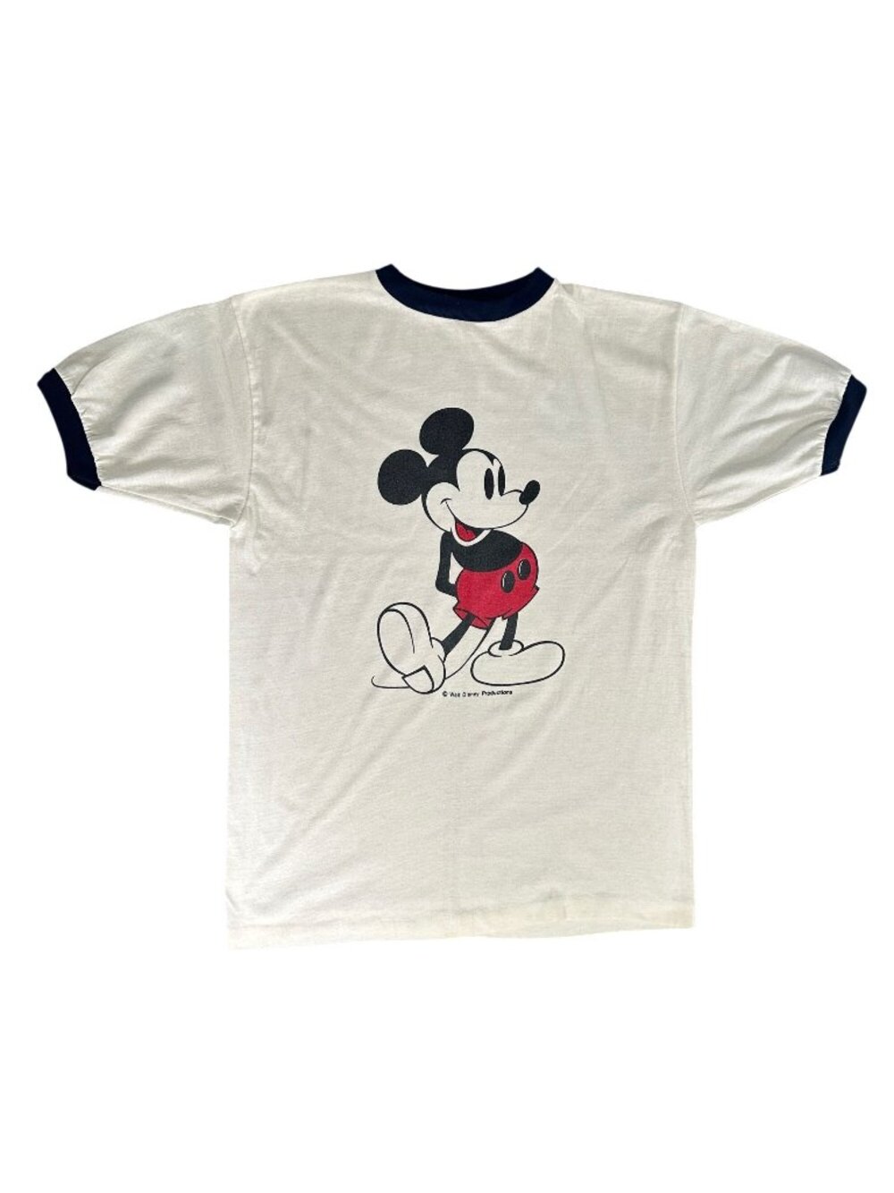 Vintage 70s 80s Walt Disney Productions MICKEY MOUSE Ringer T Shirt Size M